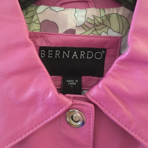 Bernardo Genuine Soft Leather Jacket/Petunia Pink/Snap Closure/Size L/NWT!!! - Picture 3 of 6